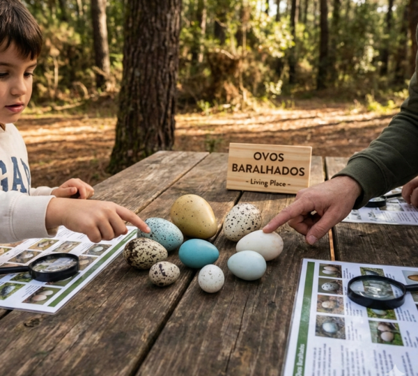 Na floresta numa atividade de Educação Ambiental.